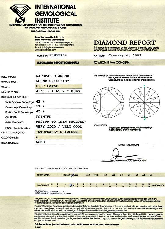 Foto 9 - Diamant 0,37ct Brillant IGI Lupenrein Top Wesselton 2Sg, D5126