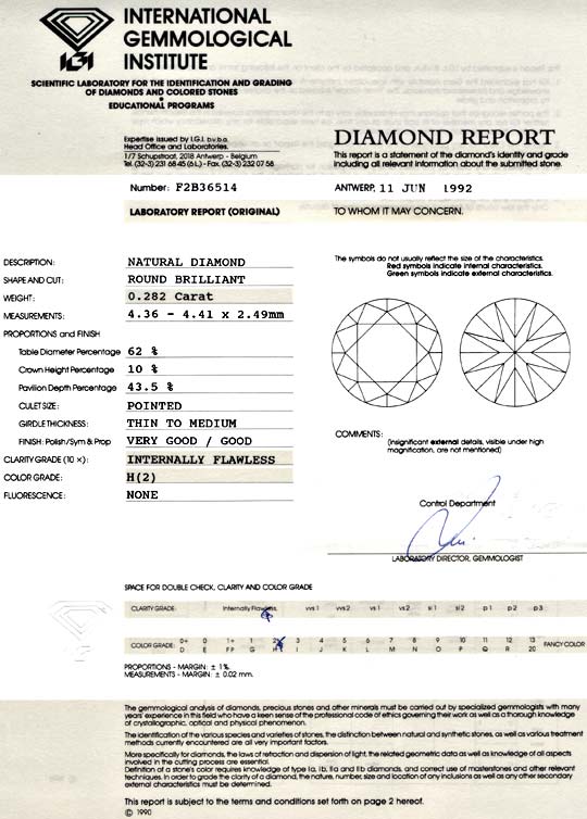 Foto 9 - Diamant IGI 0,282ct Brillant Lupenrein Wesselton, D5741