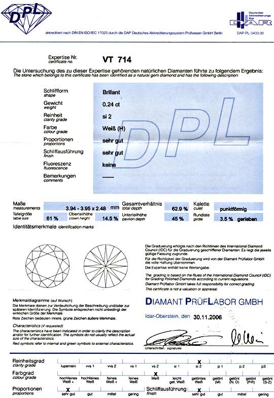 Foto 9 - Diamant 0,24ct Brillant DPL Wesselton H SI2 VG/VG, D5858