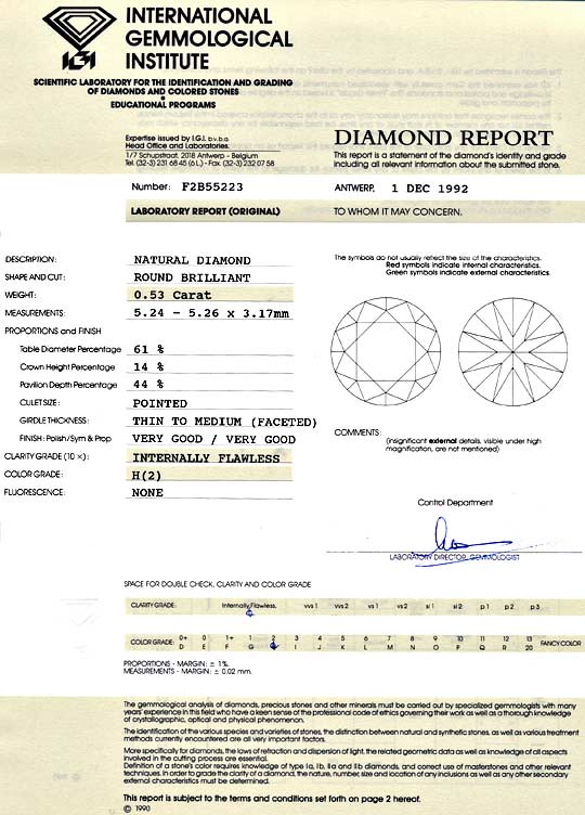 Foto 9 - Brillant 0,53ct Diamant IGI Wesselton Lupenrein sehrgut, D6006