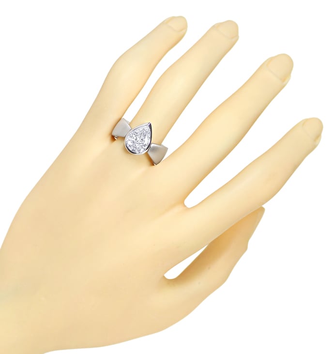Foto 4 - Tropfen Diamant 2,30ct in 18K Weißgold-Ring Handarbeit, R1442