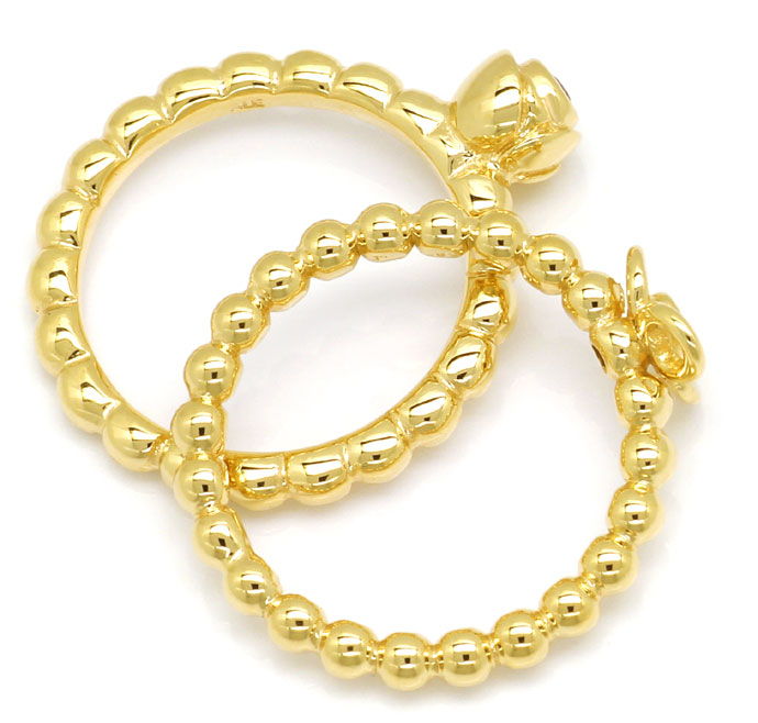 Foto 3 - Pandora Bubble Ringe 2 Stück mit Rubin und Diamant-Gold, R8400