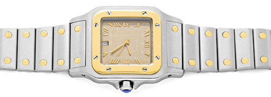 Foto 1 - Cartier Santos Galbee Uhr Herren-Armband-Uhr Stahl-Gold, U1384