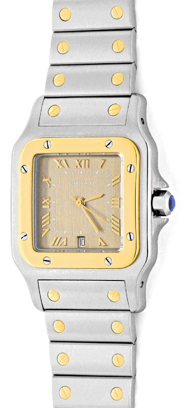 Foto 2 - Cartier Santos Galbee Uhr Herren-Armband-Uhr Stahl-Gold, U1384